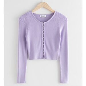 & Other Stories Ribbed Cropped Cardigan